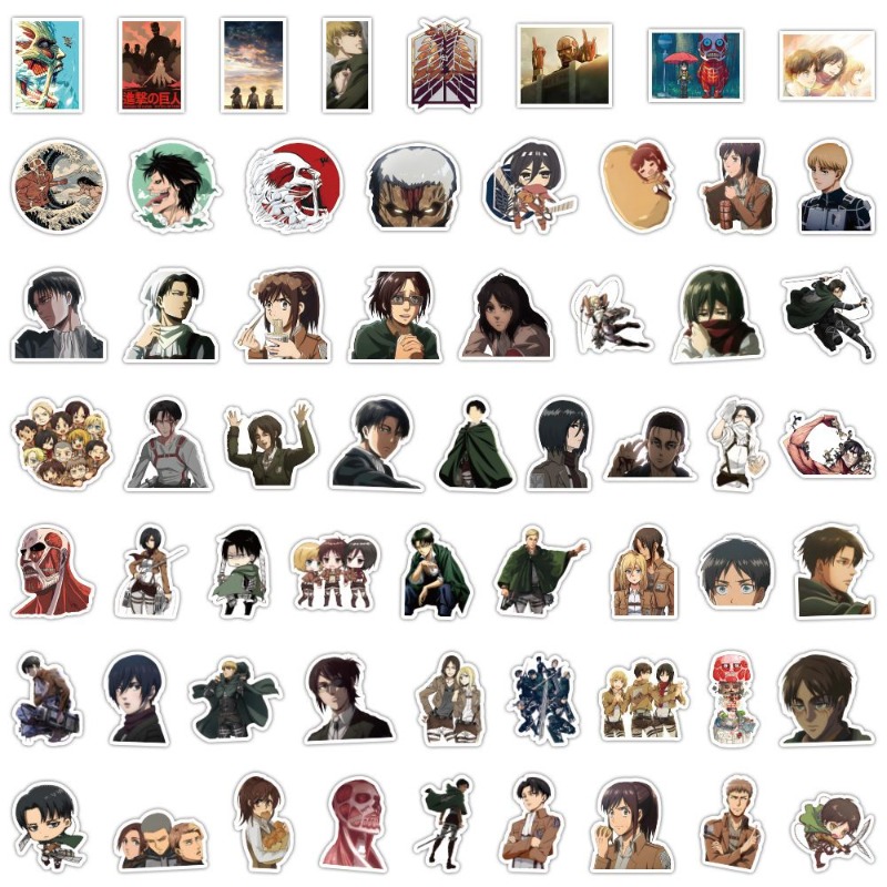 Good Laptop Accessories - 60 autocollants anime Attack on Titan,