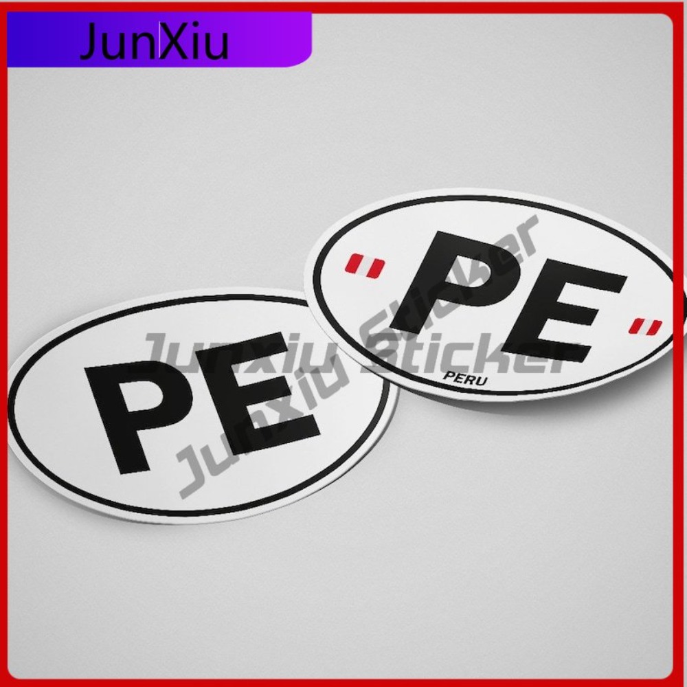 Laptop Unique Accessories - Autocollant ovale du drapeau du Pérou,