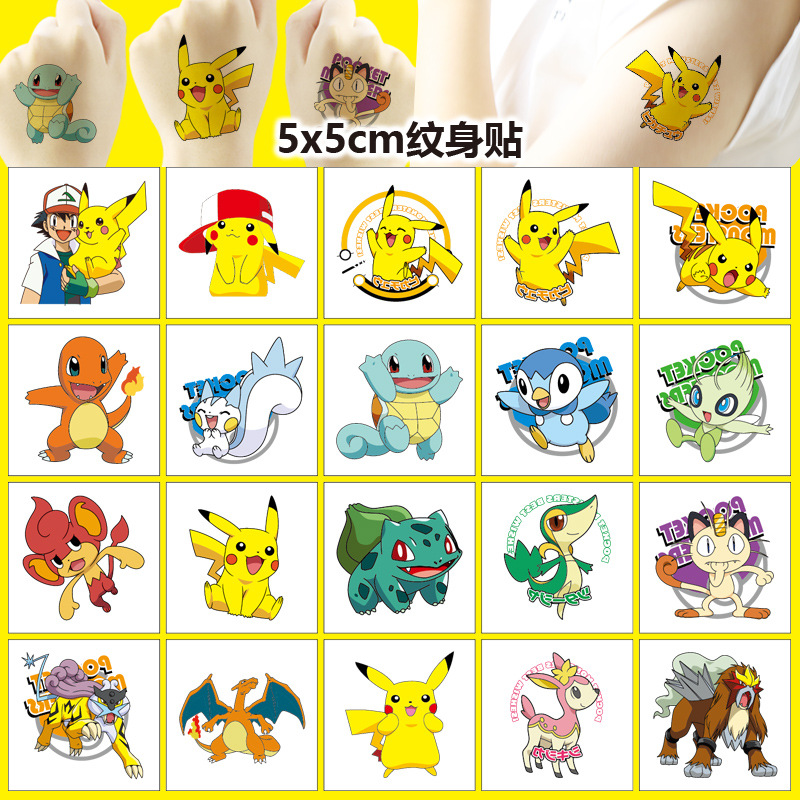 Good Laptop Accessories - Autocollant de tatouage Pokemon Pikachu, 5x5cm,